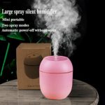 EUTecnen 250ML Portable Mini Humidifier 7-Colors Light, Two Spray Mist, Auto Shut-Off, Super Quiet, Small Personal Humidifier and Portable Desktop Humidifier for Travel Office Car Baby Bedroom (PINK)