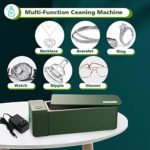 Ultrasonic Cleaner, Professional Ultrasonic Jewelry Cleaner Eyeglass Cleaning Machine with 3 Minutes Timer, Household Ultrasonic Cleaning Machine for Eyeglass Rings Coins Watches Razors Parts 600ML