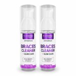 OrthoFoam Braces Cleaner – Cleans Under Metal, Ceramic or Clear Brackets & Wires. Brush or Rinse with & Use in Trays. Foaming Bubbles Whiten Teeth & Fight Plaque (Packaging May Vary) (2 Pack – 50 ml)