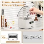 ZEBADIA Ultrasonic Cleaner Jewelry Cleaner: 750ml Silver Jewelry Cleaner Ultrasonic Machine, Sonic Cleaner Ultrasonic Retainer Cleaner for Eye Glasses, Rings, Denture, Mouth Guard, Makeup Brush, Parts