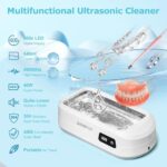 2024 Ultrasonic Cleaner Jewelry Cleaner 640ml/21.6oz 40W 49kHz LED 600s Ultrasonic Retainer Cleaner for Glasses, Denture, Makeups, Ring Cleaner GOMFLY