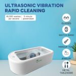 Ultrasonic Jewelry Ring Cleaner,640ML 60KHz Portable Professional Ultrasonic Jewelry Ring Cleaner Machine for Cleaning, Earrings,Glasses, Jewelry, Rings, Dentures, White