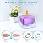 Ultrasonic Retainer Cleaner,Retainer Cleaner Machine,Mouth/Night Guard Cleaner Aligner UV Ultrasonic Dental Cleaner,Denture Cleaner for Dental Appliance Jewelry Brace,Toothbrush Head 255ML