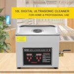 VEVOR Ultrasonic Cleaning with Digital Timer & Heater, Professional Ultra Sonic Jewelry Cleaner, Stainless Steel Heated Cleaning Machine for Glasses Watch Rings Small Parts Circuit Board (10L)