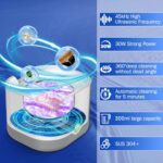 Miniware Ultrasonic Retainer Cleaner, Retainer Cleaner Machine for Dentures, Denture Cleaner for All Dental Appliances 45kHz Professional Ultrasonic Retainer Cleaner with Cleaning Basket(White)