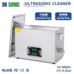 DK SONIC Ultrasonic Cleaner,37L Professional Sonic Cleaner with Cleaning Basket.Touch Control Ultrasonic Parts Cleaner for Cleaning Gun,Carburetor Parts,Oil Filter,Chain,Gear.(110V,9.8Gal)