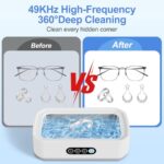 Ultrasonic Jewelry Cleaner,49KHz Ultrasonic Jewelry,Glasses,Rings,Watch Bands Cleaner,3 Modes with Digital Timer,22oz(650ML),304 Stainless Steel Water Tank