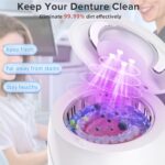 Ultrasonic Retainer Cleaner, 180ML/45kHz Portable Ultrasonic Jewelry Cleaner, Quiet Operation Ultrasonic Cleaner Machine for All Dental Appliances,Dentures,Aligners,Mouth Guards,Night Guards (White)