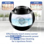 Ultrasonic Retainer Cleaner 42kHz, 180ml Retainer Cleaner Machine with 3 Modes Digital Timer and 2 UV Lights, Mouth Guard Cleaner for Braces, Jewelry with Tweezer and Retainer Case